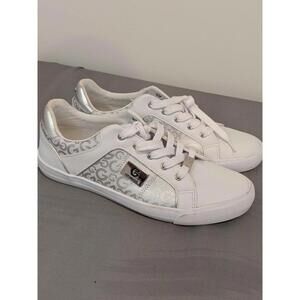 G by Guess White Silver Sneakers size 11